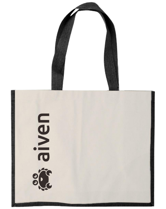 Aiven jute bag (black logo)
